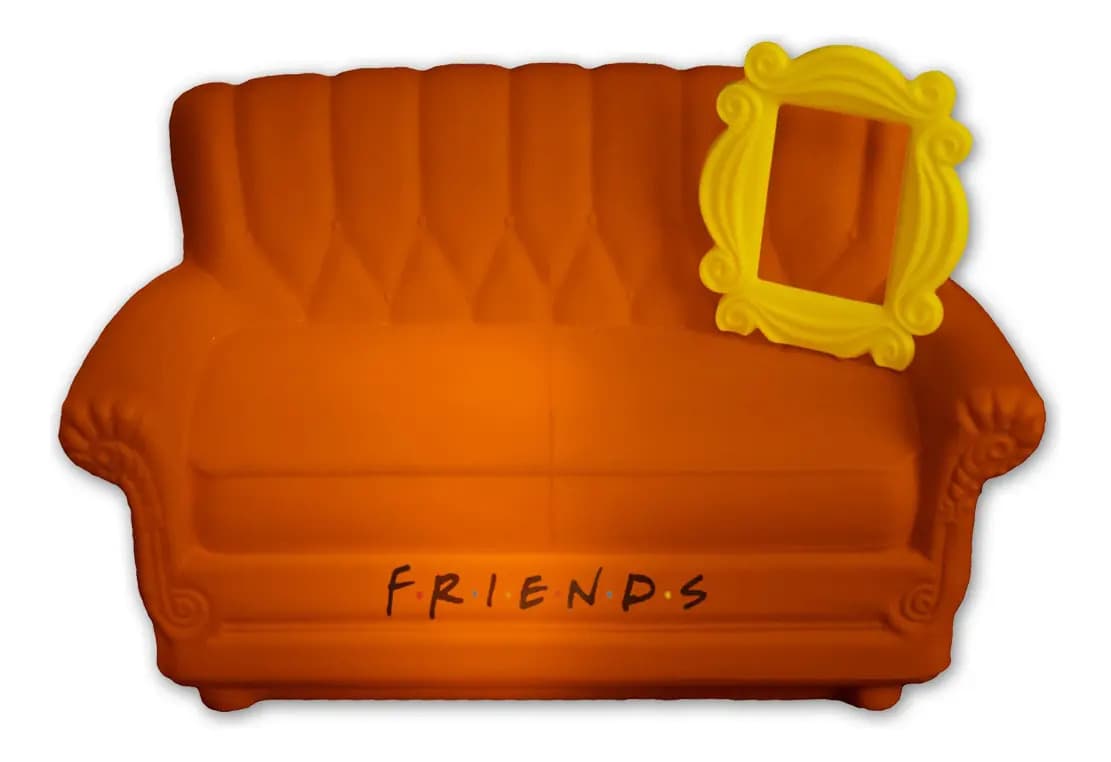 Luminária Sofá Laranja Friends com Moldura Amarela